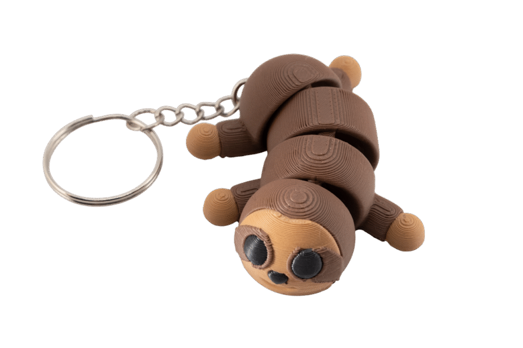 Leneg - miniz brelok leniwiec z druku 3d – zdjęcie produktu w użyciu