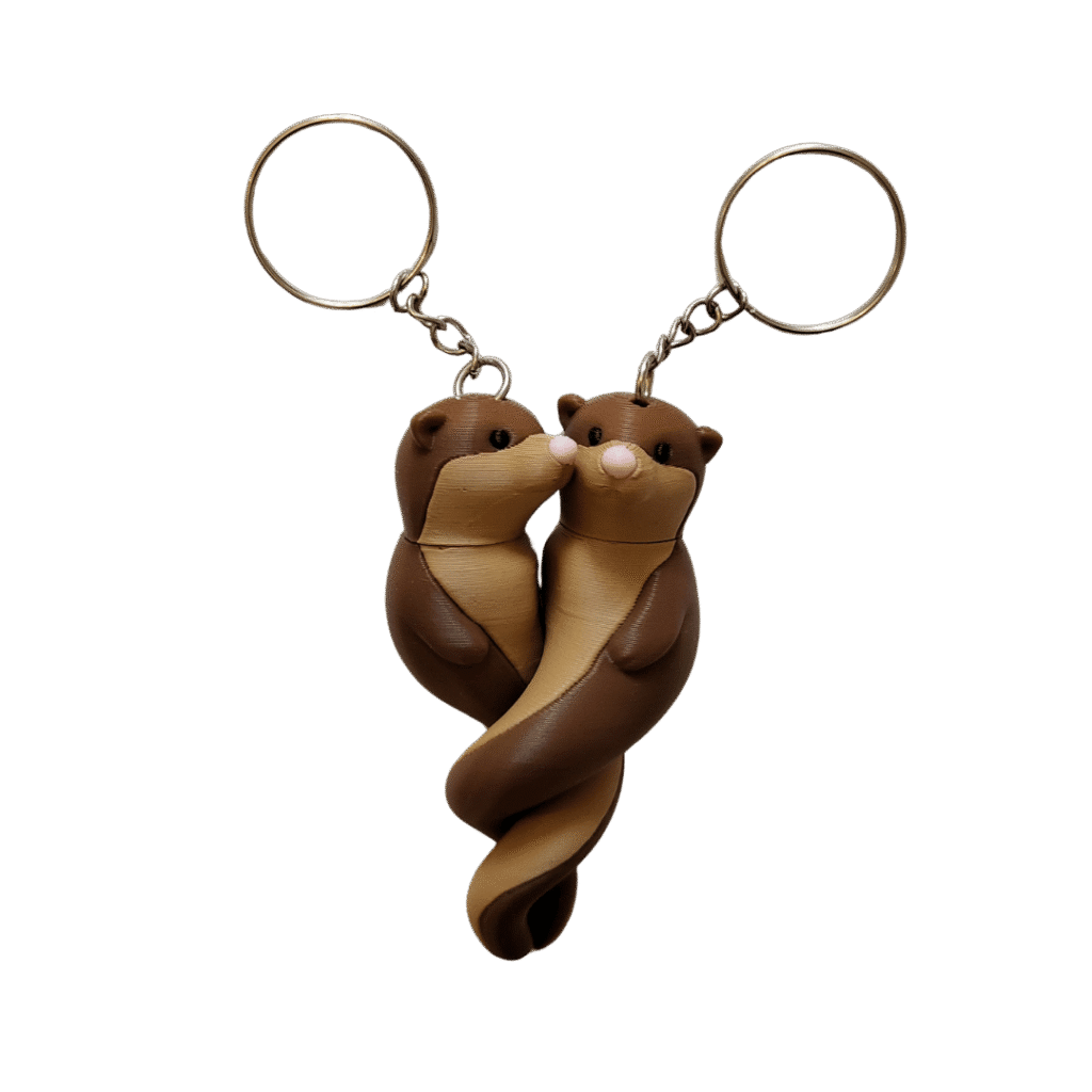 ŚWYDRY - wydry w miłosnym splocie - para breloków z druku 3D