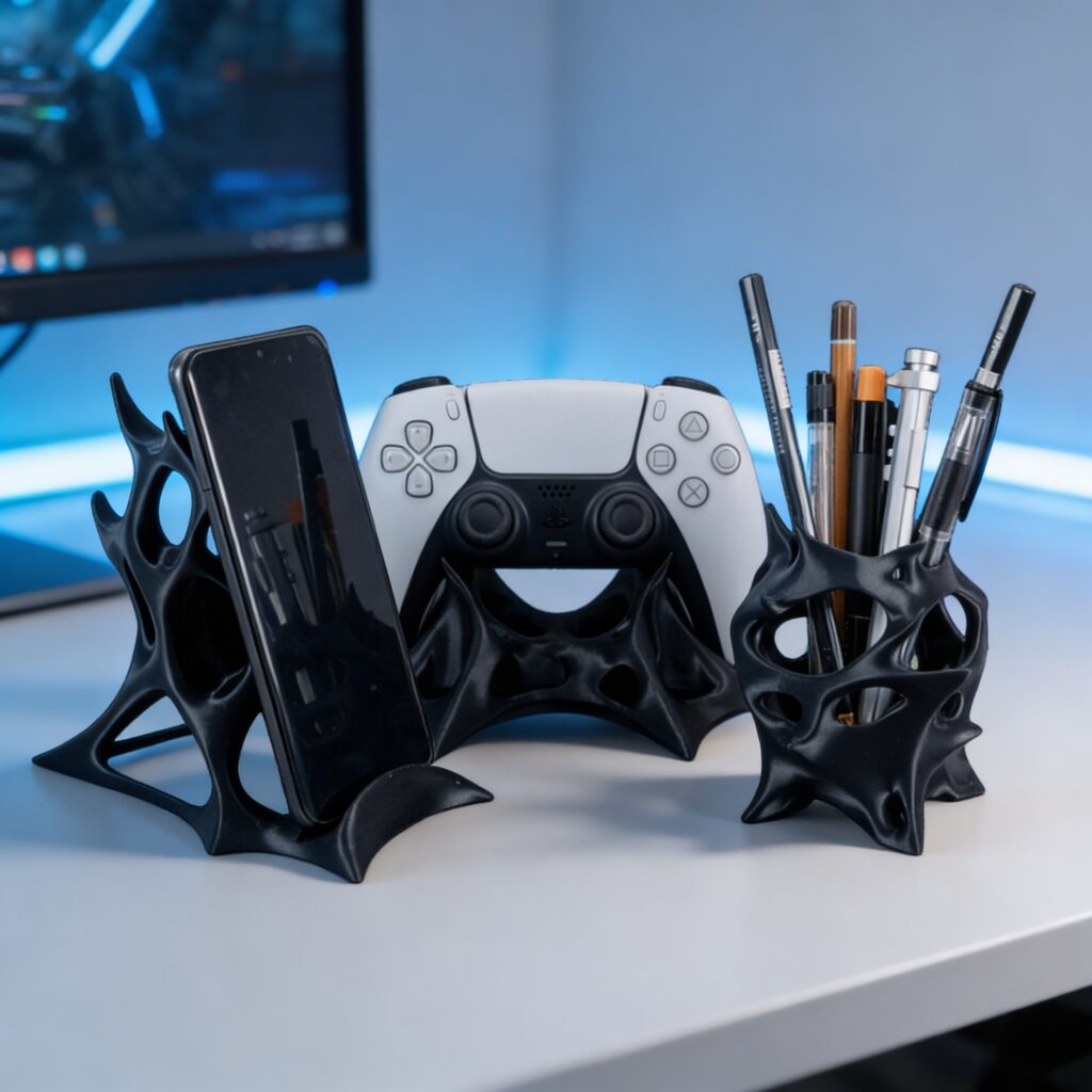 Wełnom – zestaw biurkowy dla gracza z druku 3D – zdjęcie produktu w użyciu