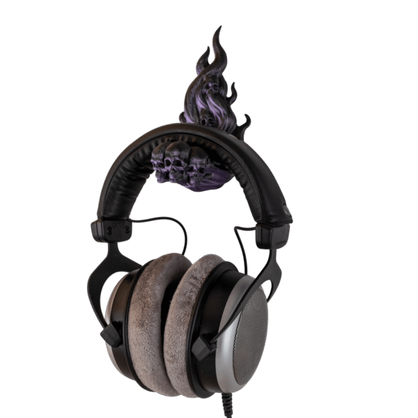 Czachodym Mur naścienny wieszak na słuchawki z druku 3D, słuchawki nauszne wiszące widok z boku