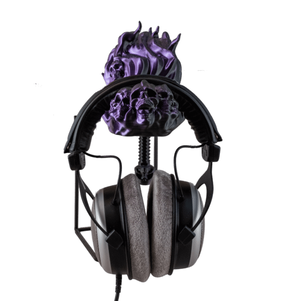 Czachodym Wisior wieszak na słuchawki pod biurko z druku 3D, słuchawki nauszne wiszące pod blatem od przodu