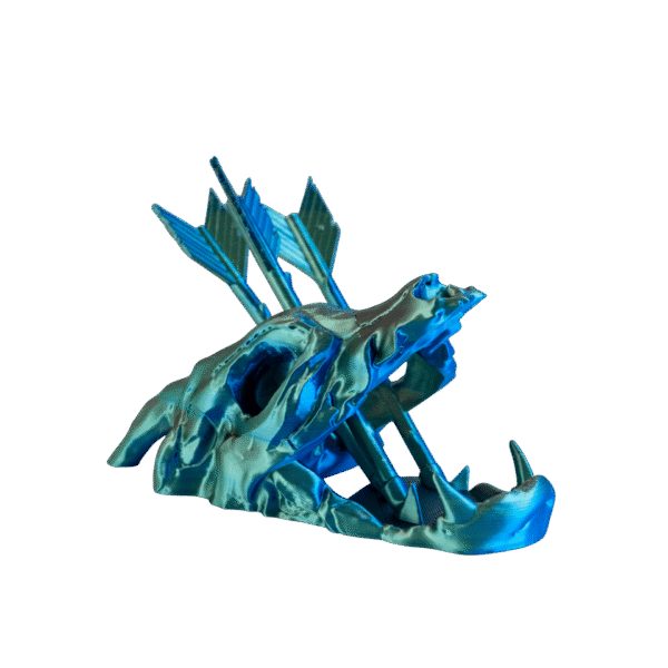 Wieża do kości trofeum Czachozwierz — profil lewy, paszcza otwarta